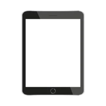 Mock up black tablet isolated on white vector design Stock Illustration