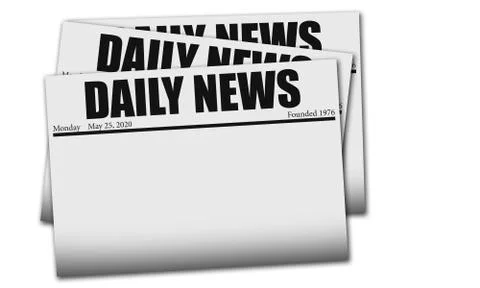 Mock up of a blank newspaper with empty space Stock Illustration