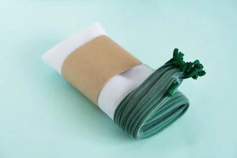 Mock-up bundle white transparent weaving kapron bags for repeated use when Foto stock