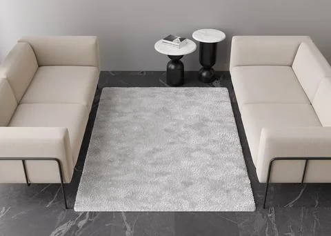 Mock up for carpet. Interior in contemporary style. Top view. Space for your Stock Illustration