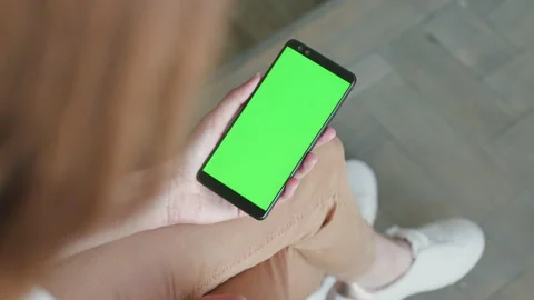 Mock-up for Chromakey Tracking or Watching Advertising Video Content or News Blo Video stock 199477381