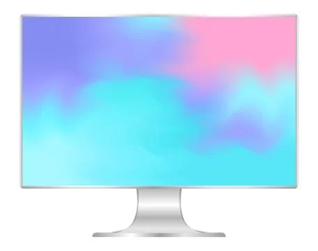 Mock up computer and wallpaper colorful colors, flat monitor with multi color Stock Illustration