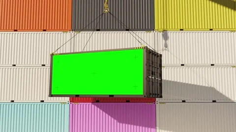 Mock-up container. Chroma key Display with Isolated Placeholder. 3D render. Loop Stock Footage 286988718