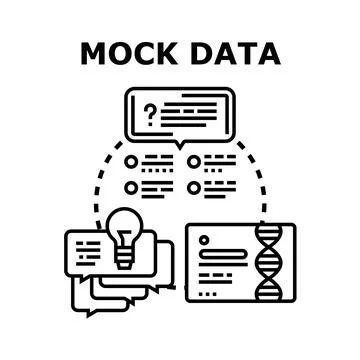 Mock data generating and analyzing process concept Stock Illustration