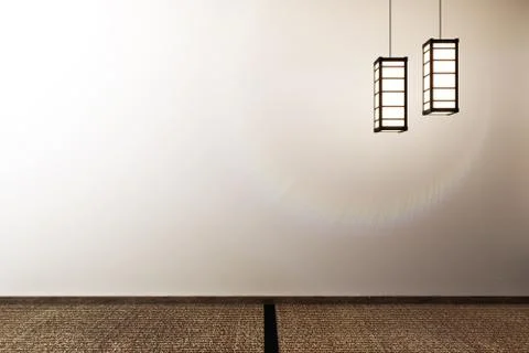 Mock up, Designed specifically in Japanese style, empty room. 3D rendering Stock Illustration