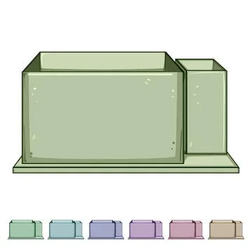 Mock desk organizer cartoon vector graphic Stock Illustration