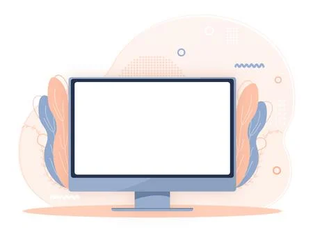 Mock up Desktop computer. Screen device mockup monitor. Creative concept idea. 库存插图