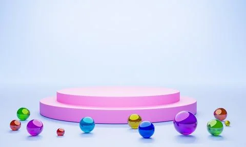 Mock up display product podium d rendering abstract scene Stock Illustration