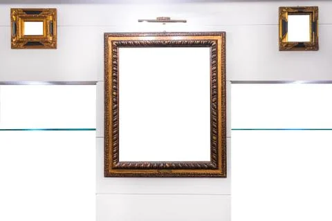 Mock Empty Antique Frames Stock Photos