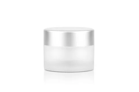 Mock-up empty a container cream jar for cosmetic, isolated on white background. Stock Photos