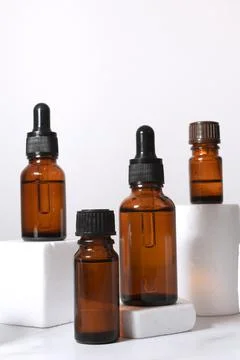 A mock-up of an empty glass dropper bottle Stock Photos