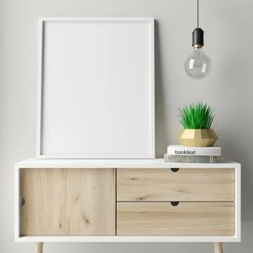 Mock up empty picture in modern interior Stock Illustration