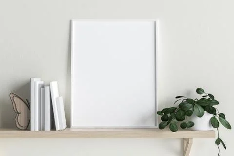 Mock up frame interior background, Scandinavian style, 3d render Stock Illustration