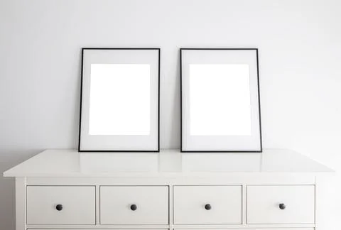 Mock up frames on drawers 写真素材