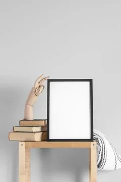 Mock up frames table. High quality beautiful photo concept Stock Photos