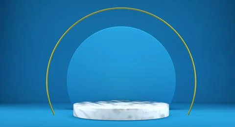 Mock up geometric shape podium for product design, 3d rendering, Blue color Illustrazione stock