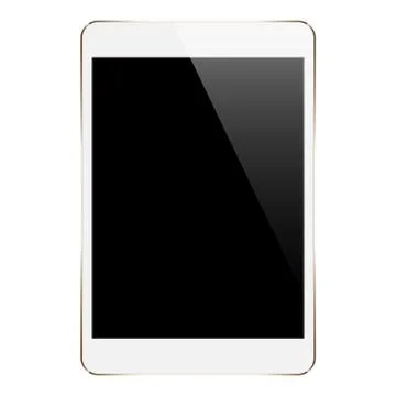 Mock up gold tablet isolated on white vector design Stock Illustration