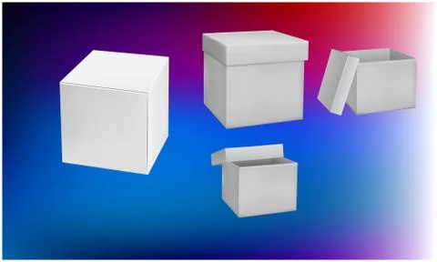 Mock up illustration of big empty boxes on abstract background Stock Illustration
