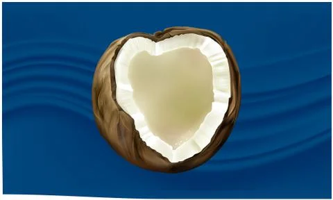 Mock up illustration of coconut on abstract background Stock Illustration