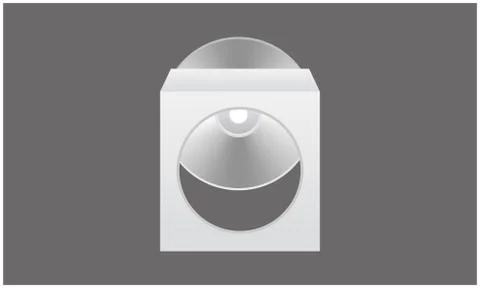 Mock up illustration of compact disc and transparent cover on abstract backgr Stock Illustration