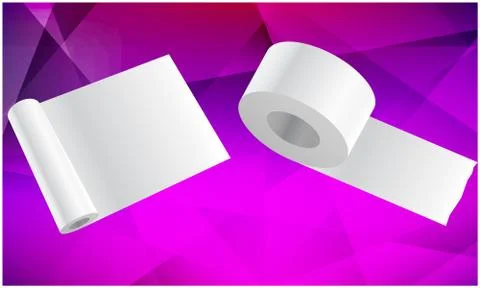 Mock up illustration of different size of tissue roll on abstract background Illustrazione stock