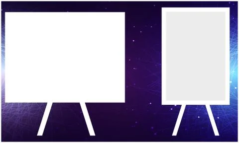 Mock up illustration of different white board on abstract background Stock Illustration
