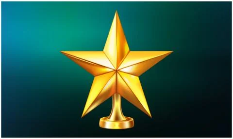 Mock up illustration of star trophy on abstract background Illustrazione stock