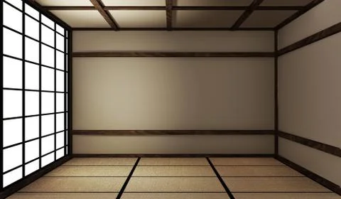 Mock up interior zen style. 3d rendering Stock Illustration