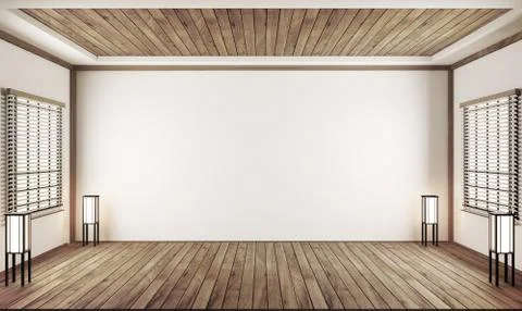 Mock up interior zen style. 3d rendering Stock Illustration