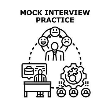 Mock interview practice preparing for job success 스톡 일러스트