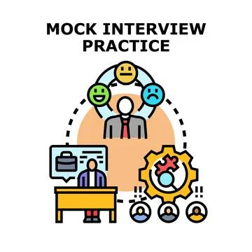 Mock interview practice preparing for job success イラスト素材