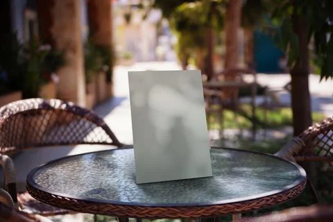 Mock up Label the blank menu frame in Bar restaurant Stock Photos