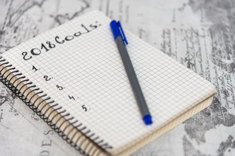 Mock up, on a light background, background for insertion, goals 2018 Stock Photos