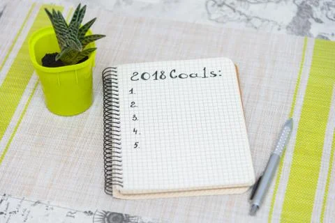 Mock up, on a light background, background for insertion, goals 2018 Stock Photos