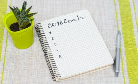 Mock up, on a light background, background for insertion, goals 2018 Stock Photos