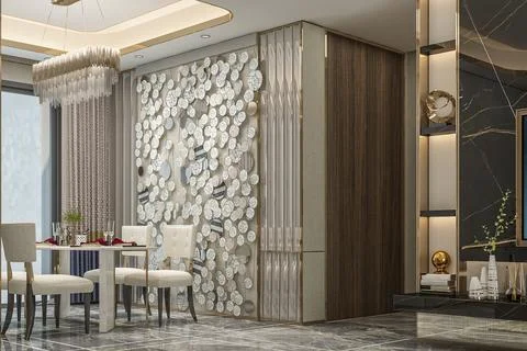 Mock-Up Magic Visualizing Your Dream Dining Room with Stunning Interior Desig Stock-Illustration