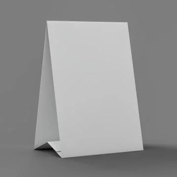 Mock up menu frame on table. 3D Stock Illustration