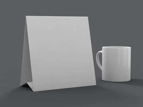 Mock up menu frame on table. 3D Stock Illustration