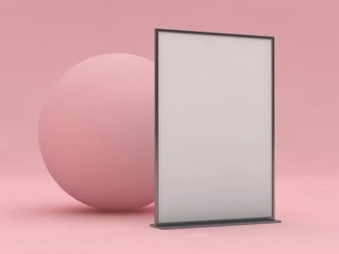 Mock up menu frame on table. 3D Illustrazione stock