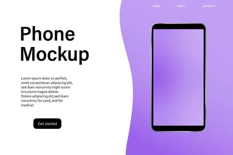 Mock up with modern phone mock up. Empty screen, phone mockup. Stock Illustration