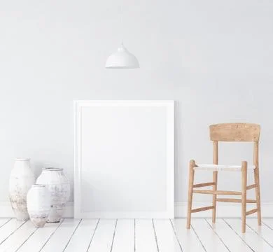 Mock-up in Nordic interior background, 3d render Stock Illustration
