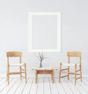 Mock-up in Nordic interior background, 3d render Stock Illustration