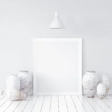 Mock-up in Nordic interior background, 3d render Stock Illustration