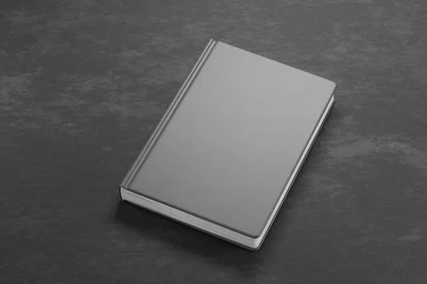 Mock up notebook on a concrete table. 3d render. Stock Illustration