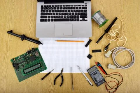 Mock up objects such as industrial controllers Stock Photos