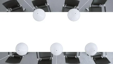 Mock-up of office desk table top view from above. 3d rendering Stock Illustration