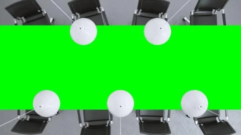 Mock-up of office desk table top view from above. 3d rendering Stock Illustration