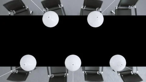 Mock-up of office desk table top view from above. 3d rendering Stock Illustration
