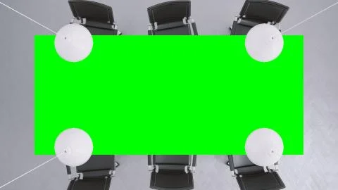 Mock-up of office desk table top view from above. 3d rendering Stock Illustration