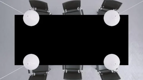 Mock-up of office desk table top view from above. 3d rendering Stock Illustration